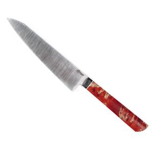 Шеф-нож Quorus, Elmax 180 мм, (стабилизированный кап клена), красный