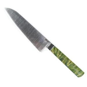 Шеф-нож Quorus, Elmax 180 мм, (стабилизированный кап клена), зеленый