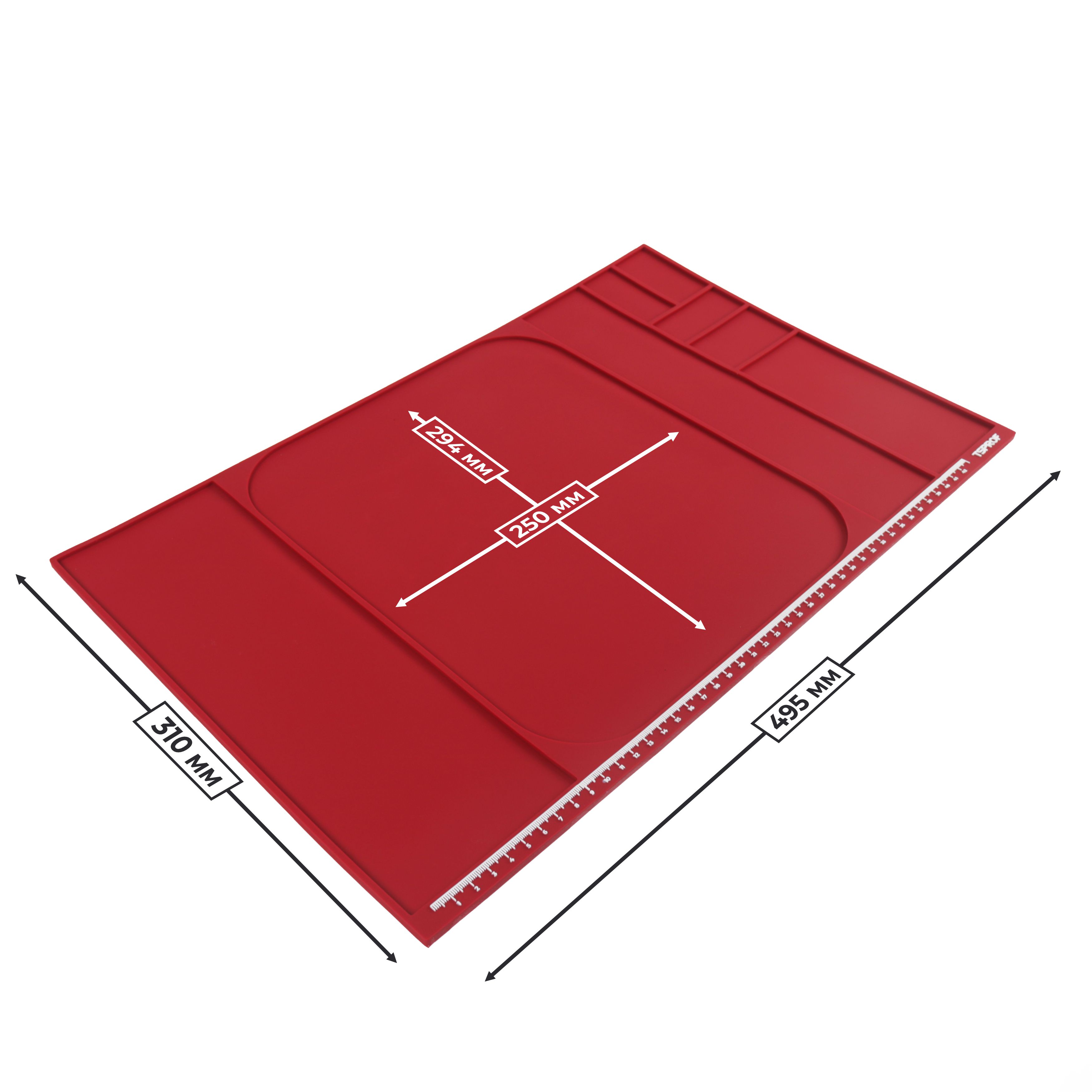 Коврик TSPROF XL для сборки, разборки, заточки ножей (красный)
