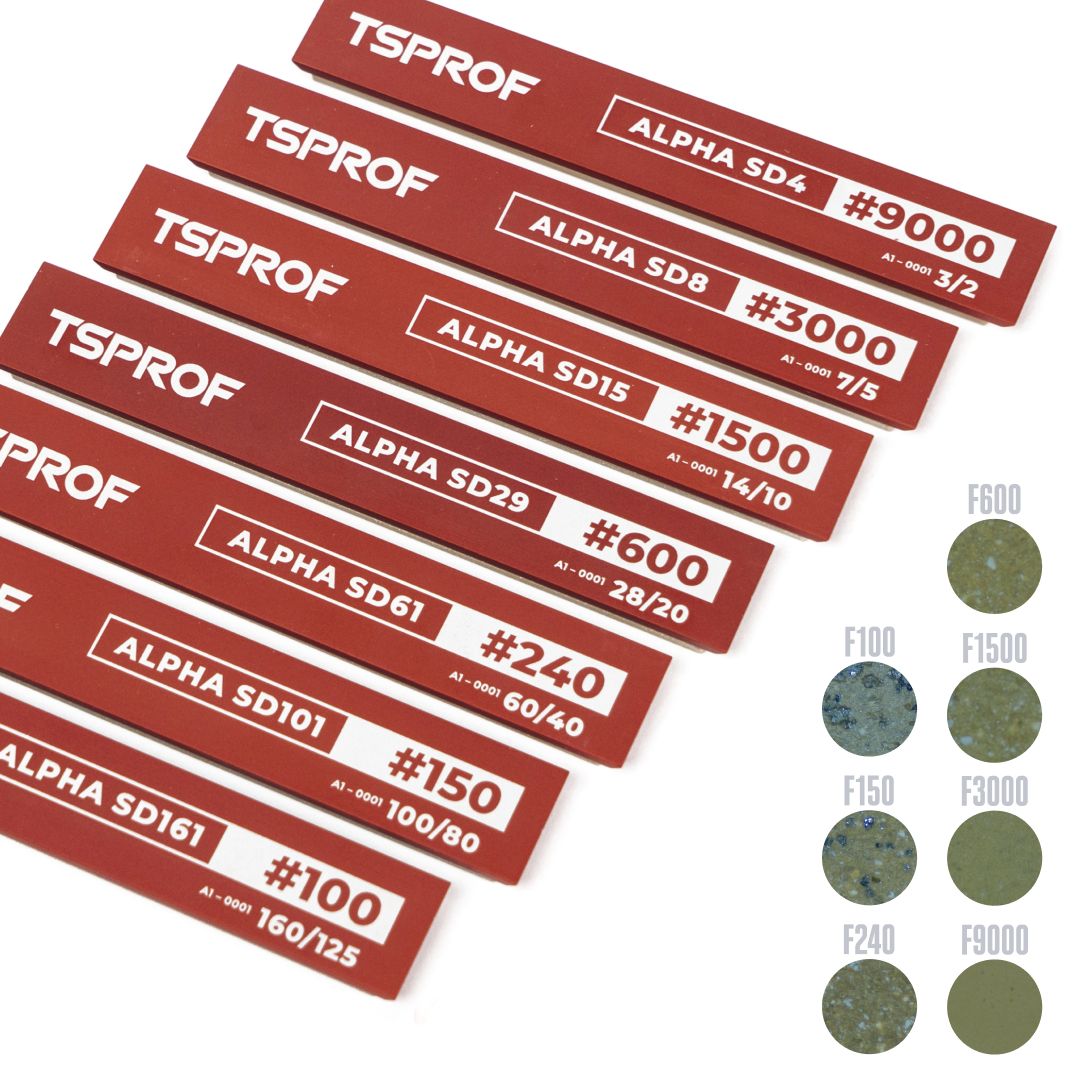 Набор алмазных брусков для заточки TSPROF Alpha SD161 — SD4 (7 шт.)