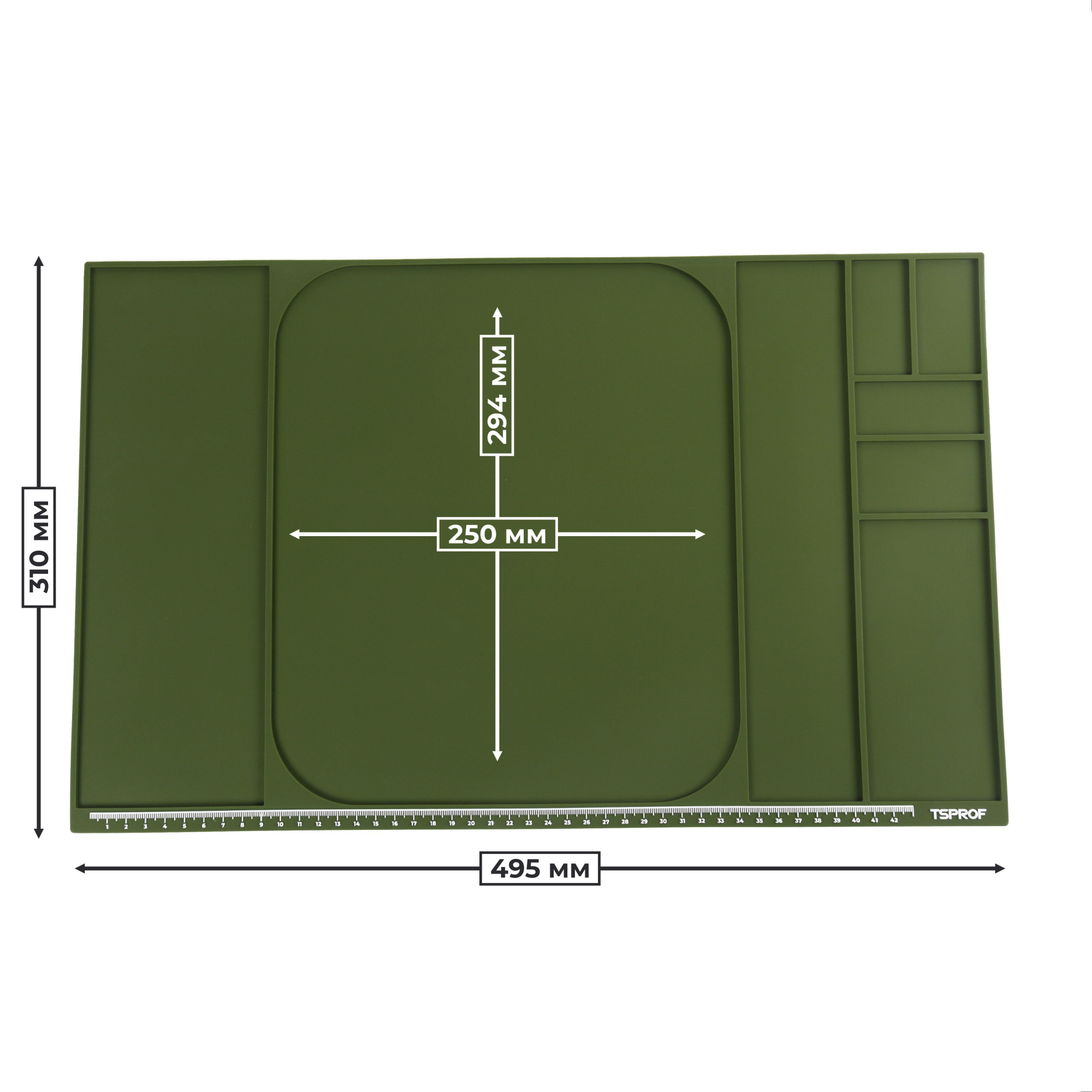 Коврик TSPROF XL для сборки, разборки, заточки ножей (зеленый)